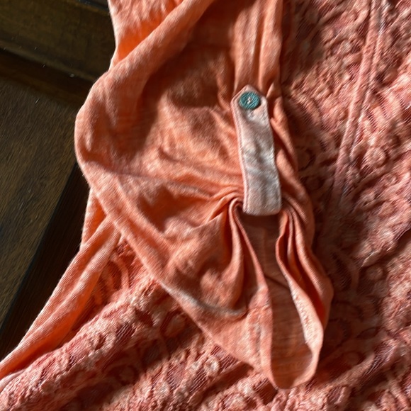 Women’s size small orange Reba lace front button down top - Picture 2 of 11